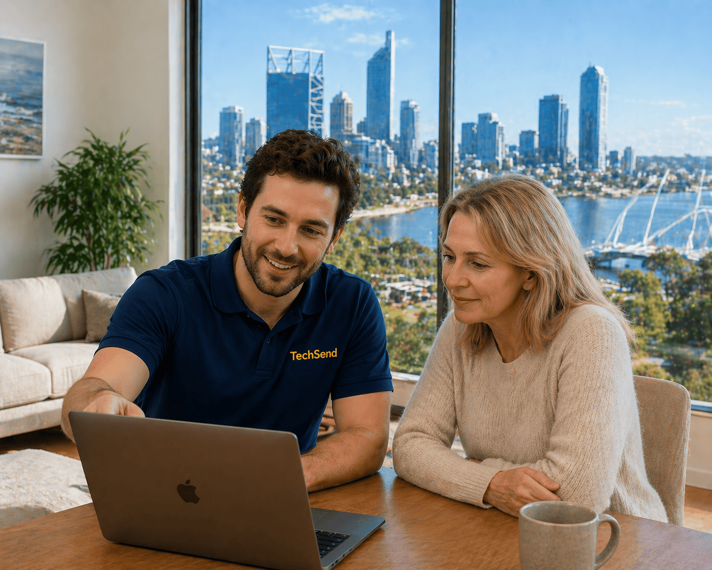 IT Support Perth technician configuring FIFO laptops in West Perth